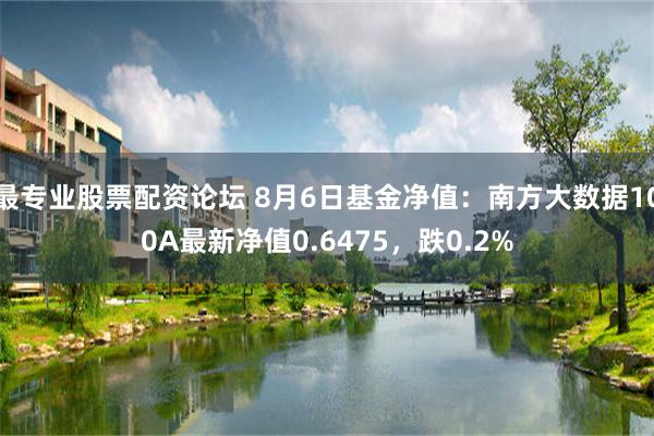 最专业股票配资论坛 8月6日基金净值:南方大数据100A最新净值0.6475,跌0.2%