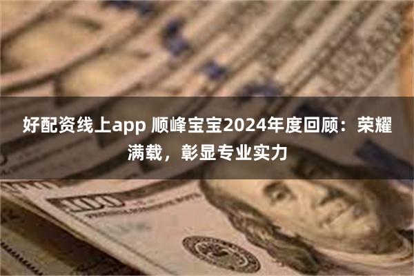 好配资线上app 顺峰宝宝2024年度回顾:荣耀满载,彰显专业实力