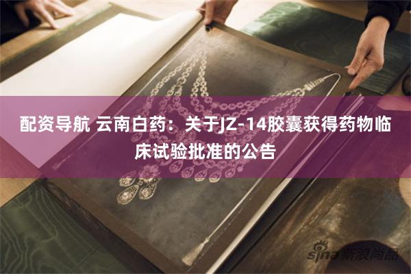 配资导航 云南白药：关于JZ-14胶囊获得药物临床试验批准的公告