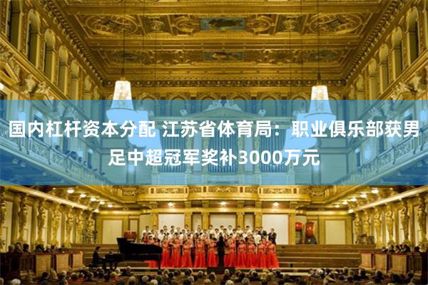 国内杠杆资本分配 江苏省体育局：职业俱乐部获男足中超冠军奖补3000万元